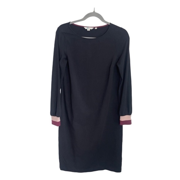 𝅺Boden Black Midi Knit Long Sleeve Dress Size 6 - Picture 2 of 5